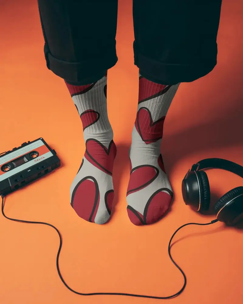 Comfortable Ribbed Crew Socks Mockup For Everyday Wear Durable And Stylish Foot Coverings