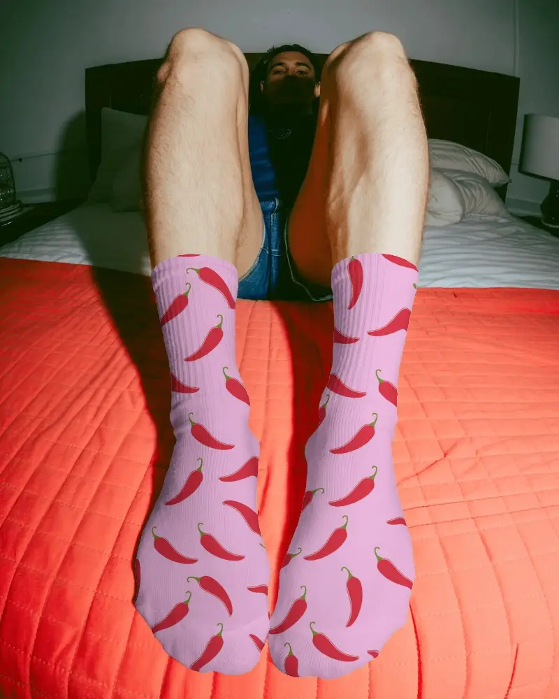 Comfortable Cotton Blend Mid Calf Socks Mockup Perfect For Casual Daily Wear And Sports Activities