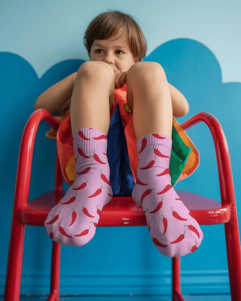 Breathable Youth Socks Mockup Showing Perfect Fit Elastic Cuff Support Everyday Use