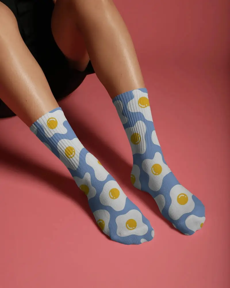 Comfortable Ribbed Crew Socks Mockup For Everyday Wear With Enhanced Durability And Breathability