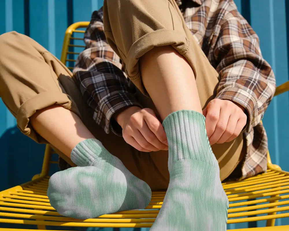 Comfortable Casual Mid Calf Socks Mockup Perfect For Everyday Wear And Stylish Outfits
