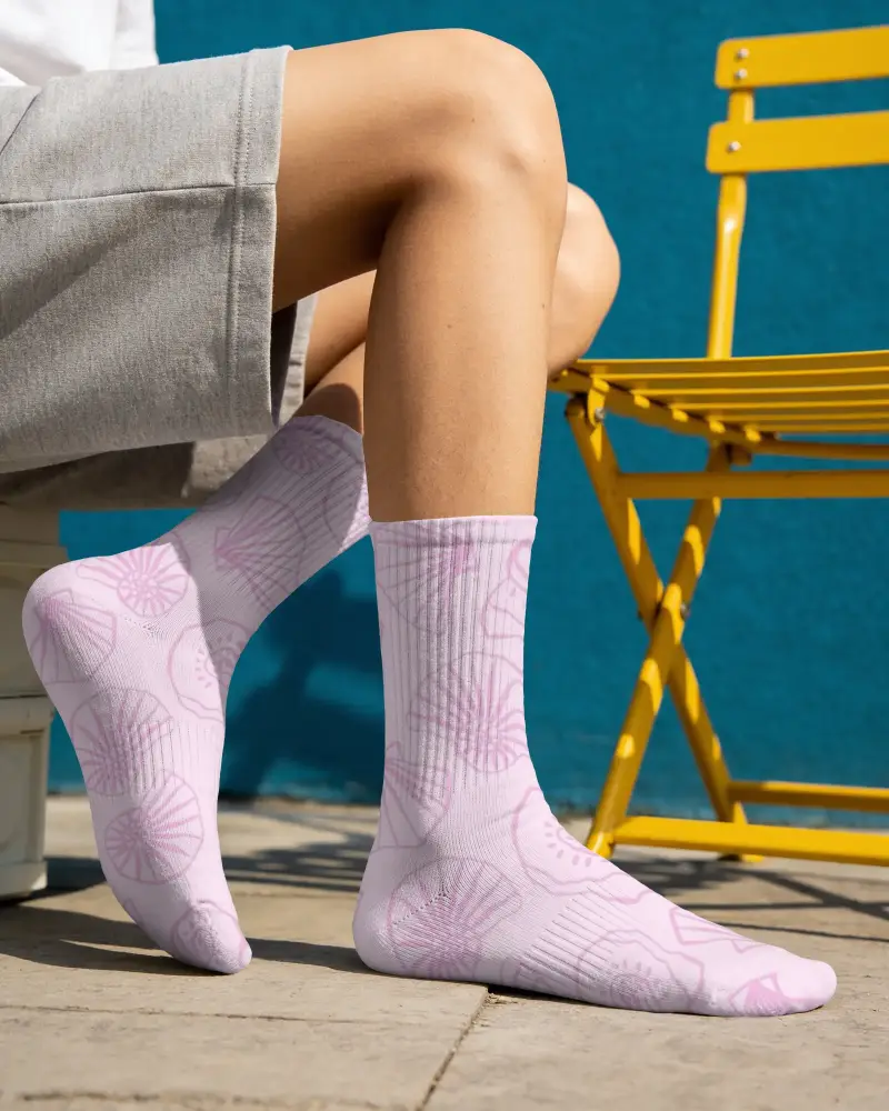 Breathable Athletic Casual Crew Socks Mockup For Men And Women Durable Soft Fabric