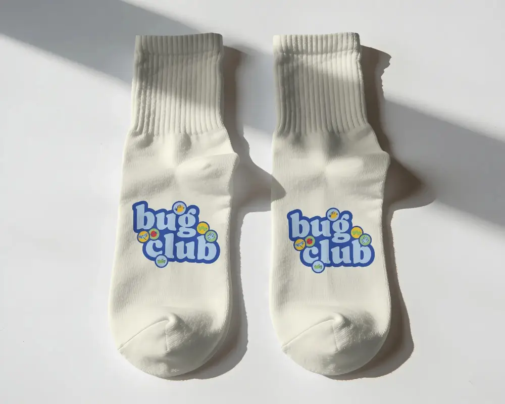 Comfortable Athletic Crew Socks Mockup With Ribbed Cuffs Perfect For Sports Or Casual Wear