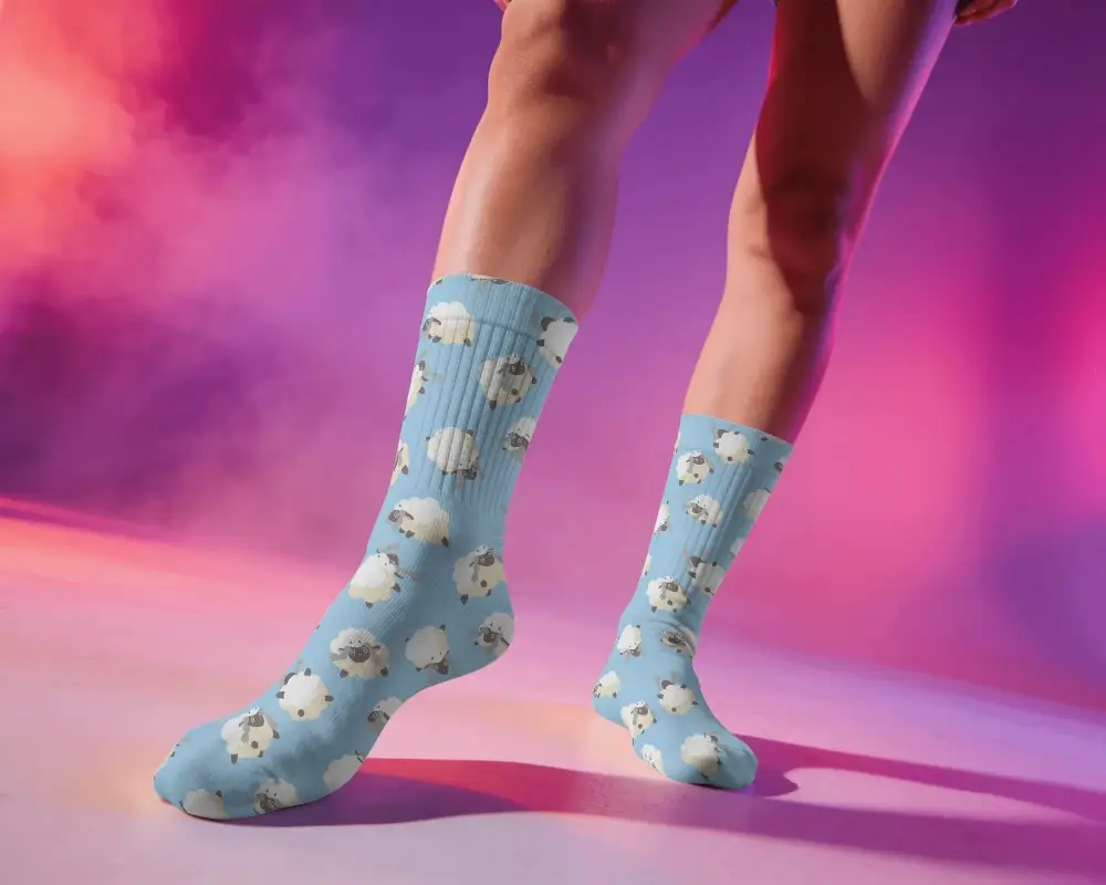 Comfortable Athletic Mid Calf Socks Worn For Sports And Everyday Casual Wear Mockup