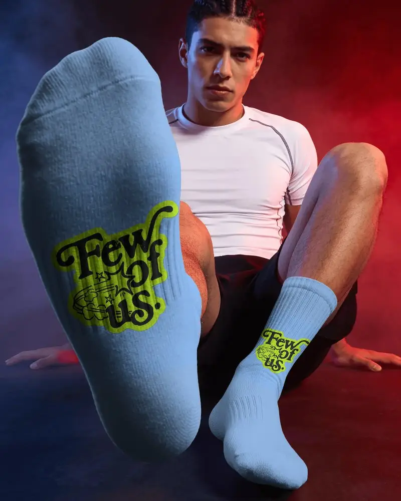 Premium Athletic Crew Socks Mockup For Men Perfect For Sports Training And Everyday Wear Comfort
