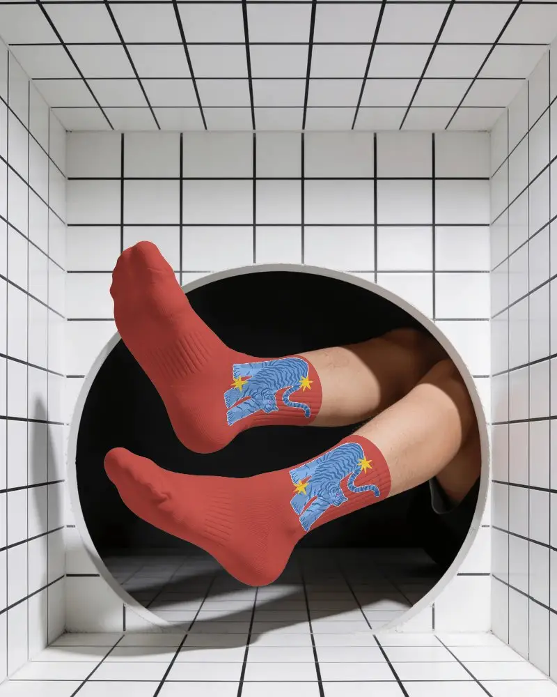 Comfortable Breathable Ribbed Cotton Socks Kmockup For Daily Wear And Active Lifestyle Footwear