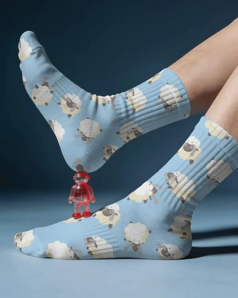 Comfortable Ribbed Cotton Socks Mockup For Daily Wear Breathable Athletic Footwear Accessory Style