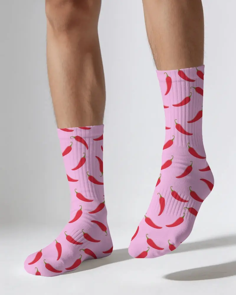 Comfortable Ribbed Crew Socks Mockup For Men Durable Soft Knit Footwear For Daily Activewear Use