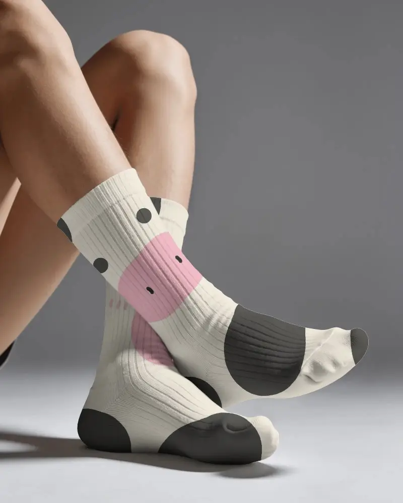Premium Ribbed Men Socks Mockup For Daily Wear Comfortable And Durable Footwear Essential