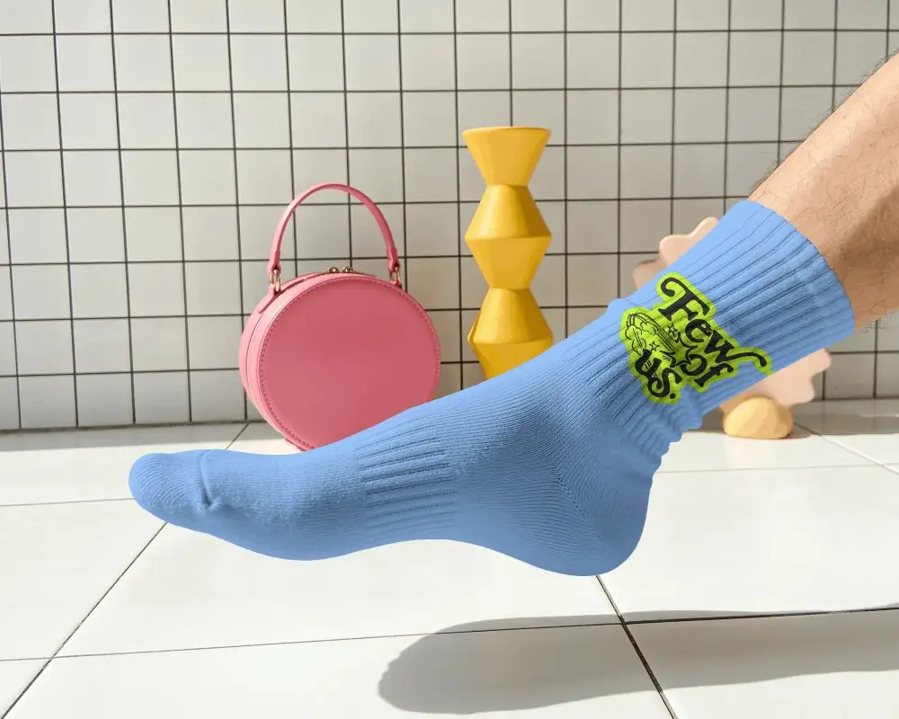 Comfortable Ribbed Mid Calf Socks Mockup Perfect For Casual And Formal Wear With Durable Knit