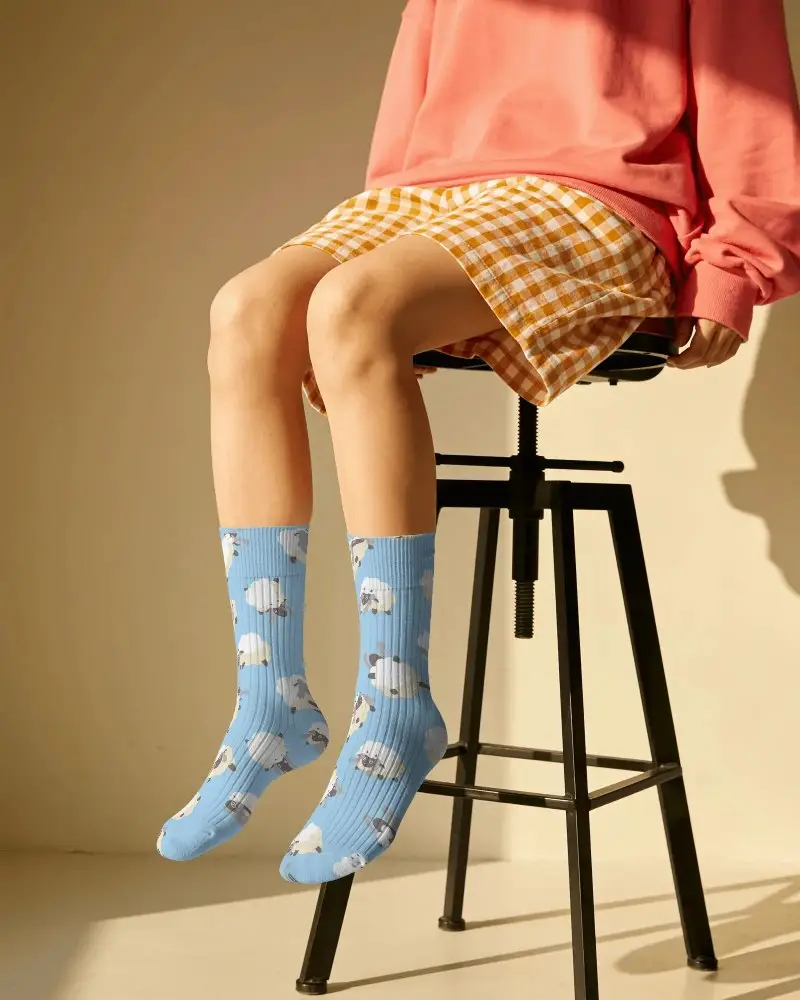 Ribbed Comfortable Socks Mockup For Daily Wear Unisex Knit Casual Footwear Accessories Style