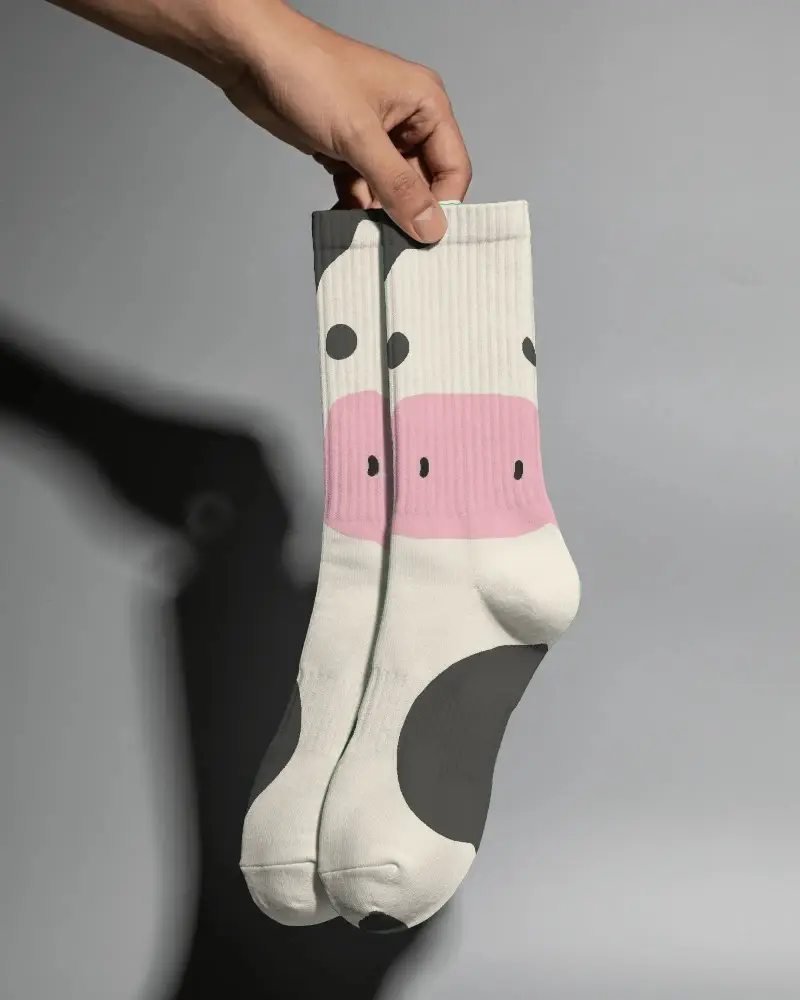 High Quality Comfortable Ribbed Calf Length Socks Mockup Perfect For Everyday Wear And Active Use