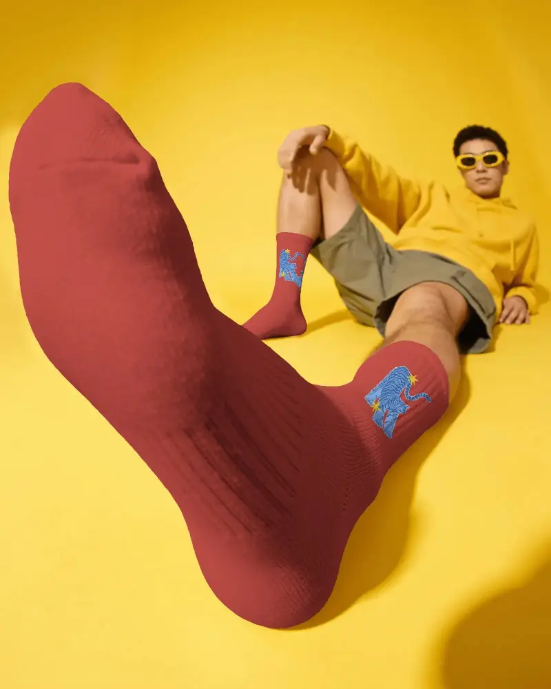 Stylish Cotton Blend Socks Mockup Designed For Optimal Fit Comfort And Durability
