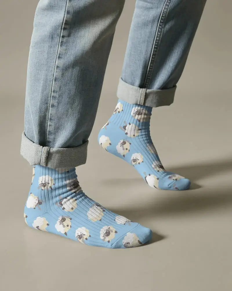 Comfortable Ribbed Cotton Socks Mockup For Men And Women Perfect For Casual And Daily Wear
