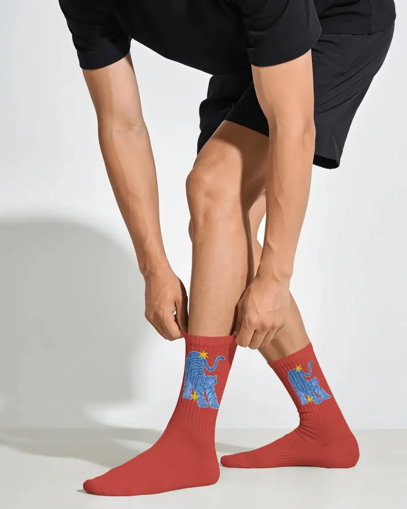 Comfortable Ribbed Cotton Socks Mockup For Men Durable Stretchy Footwear Accessory For Everyday Wear