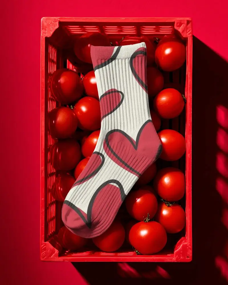 Crew Socks Mockup Placed In Produce Crate Creative Styling Product Photography