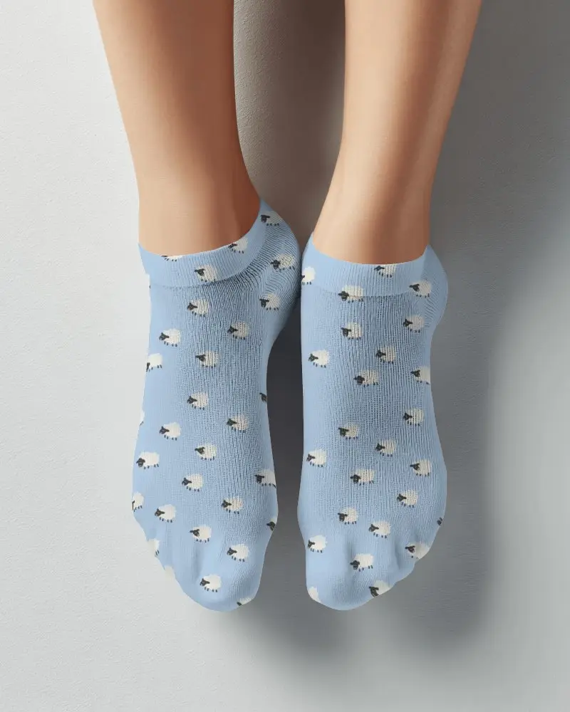 Ankle Socks Mockup Front View Feet Together Clean Studio Product Photography