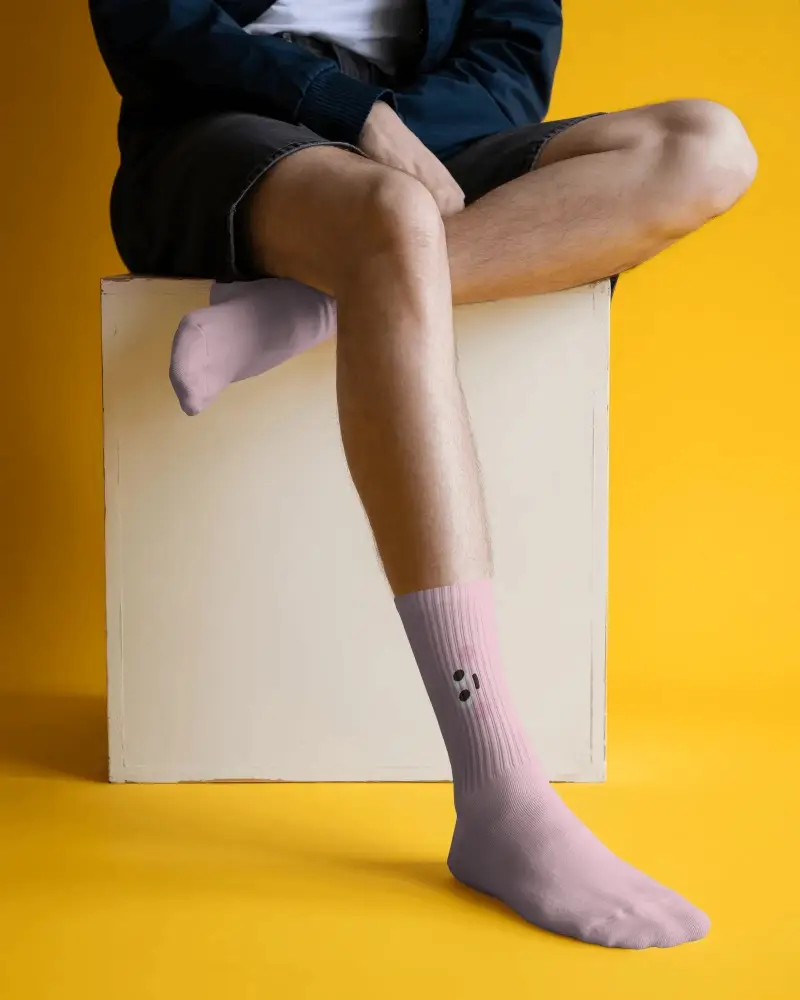 Comfortable Ribbed Crew Socks Mockup Perfect For Everyday Wear And All Purpose Usability In Fashion