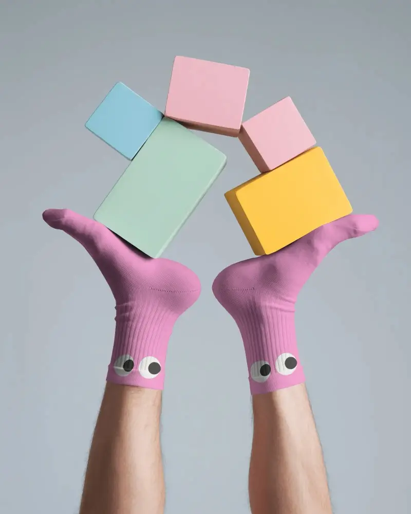 Realistic Footwear Sock Mockup Showcasing Soft Ankle Socks For Online Store Marketing