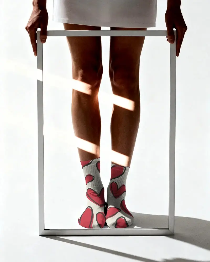 Versatile Ankle Length Socks Mockup Made From Soft Breathable Material For All Day Comfort Style