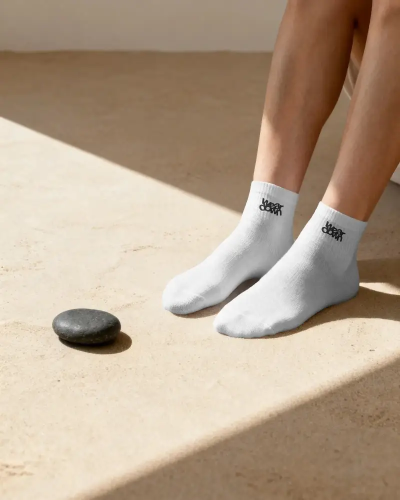 Ankle Length Comfortable Socks Mockup For Daily Wear With Soft Breathable Fabric And Perfect Fit