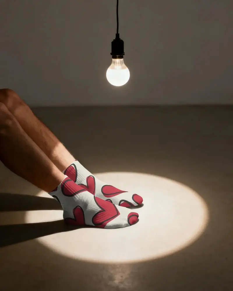 Breathable Soft Fabric Mid Calf Socks Mockup For Sports Fashion And Everyday Comfort