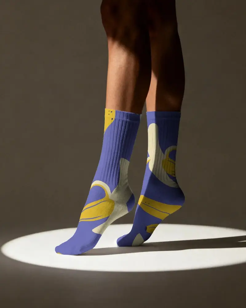 High Quality Ribbed Mid Calf Socks Mockup For Men And Women Comfortable Breathable Durable