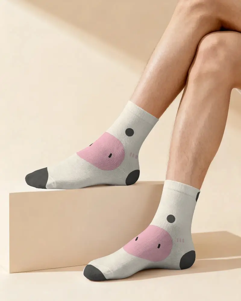 Premium Quality Mens Ankle Socks Mockup Cushioned Heel Toe For Extra Comfort Durability