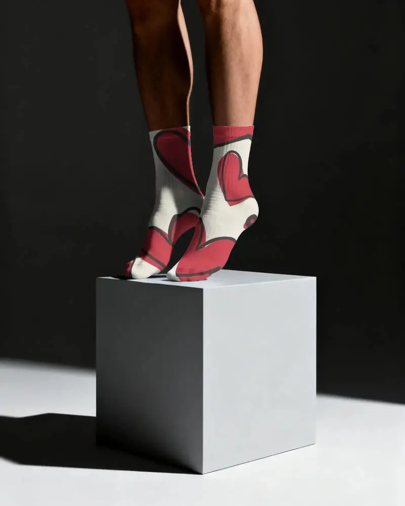 Stylish Minimalist Mid Calf Socks Mockup For Men And Women Perfect For Sports And Fashion