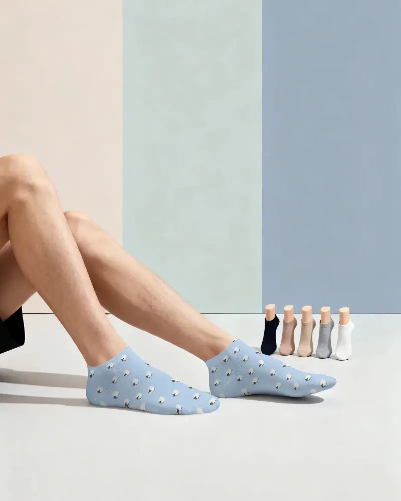 Comfortable Low Cut Socks Mockup For Men Breathable Socks Perfect For Daily Casual Wear And Sports
