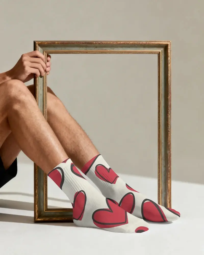 Premium Quality Casual Ankle Socks Mockup With Elastic Cuffs For All Day Comfort And Durable Fit