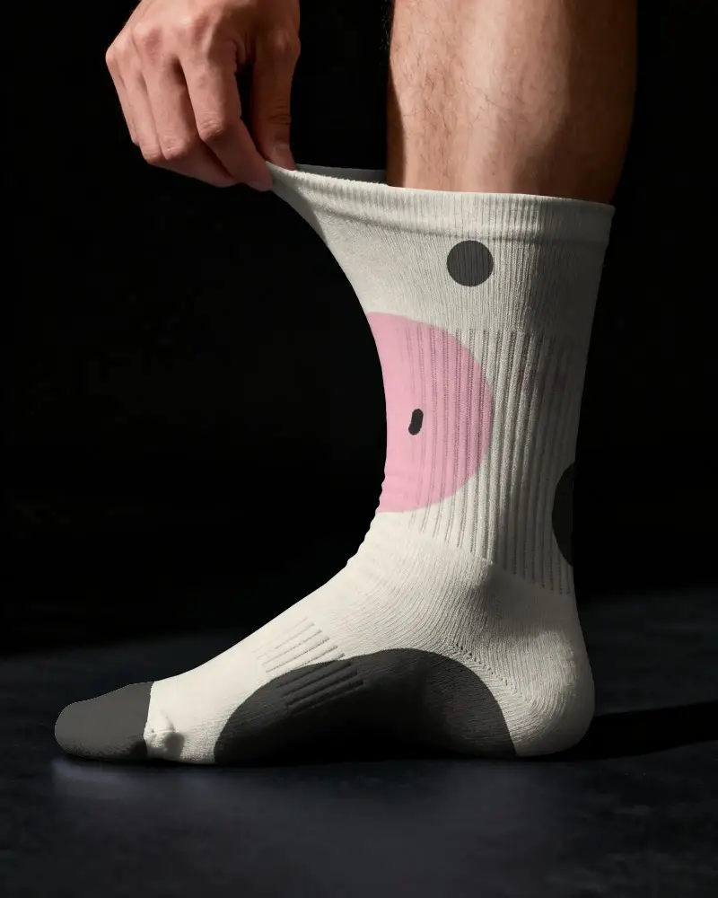 High Quality Cotton Blend Socks Mockup Featuring Reinforced Toe And Heel For Enhanced Longevity