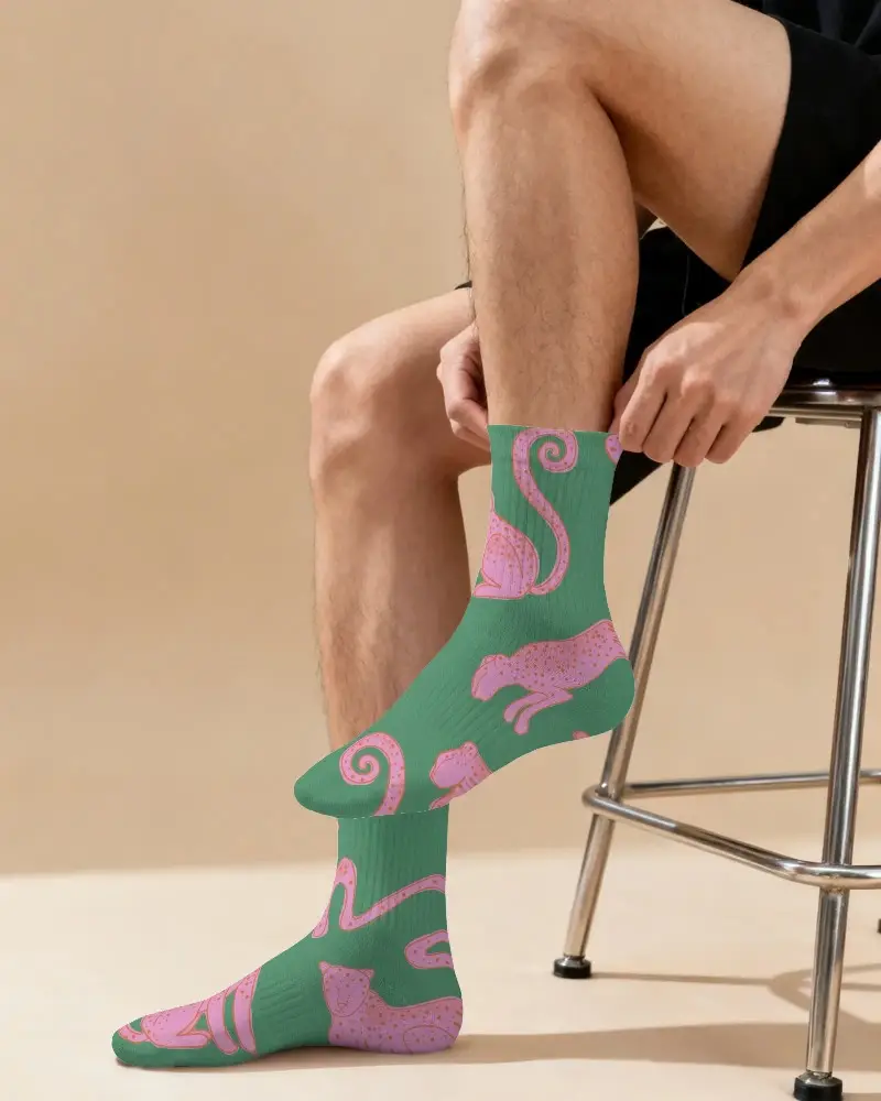 Stylish Unisex Athleisure Rib Knit Socks Mockup For Everyday Use Comfortable And Secure Fit