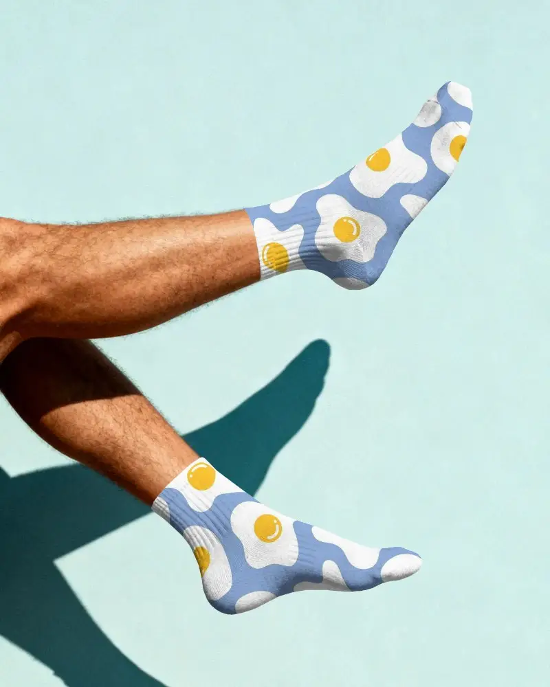 Ankle Length Comfortable Sock Mockup For Athletic And Casual Footwear Design Presentations