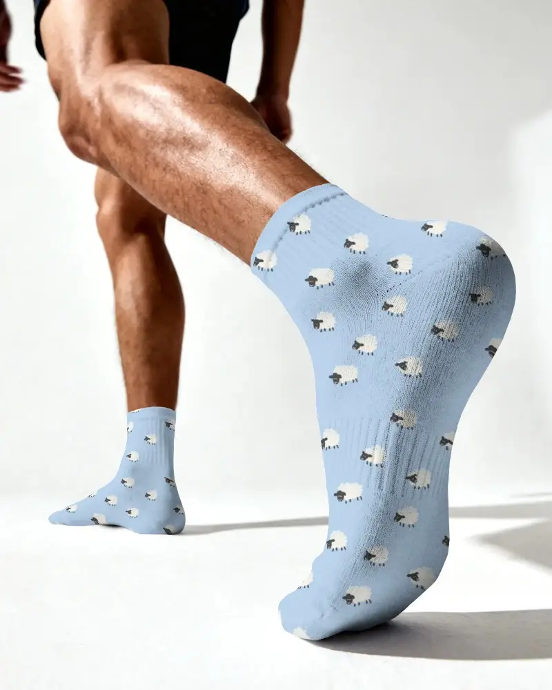Breathable Cushioned Running Socks Mockup Engineered For Support And Moisture Wicking Properties