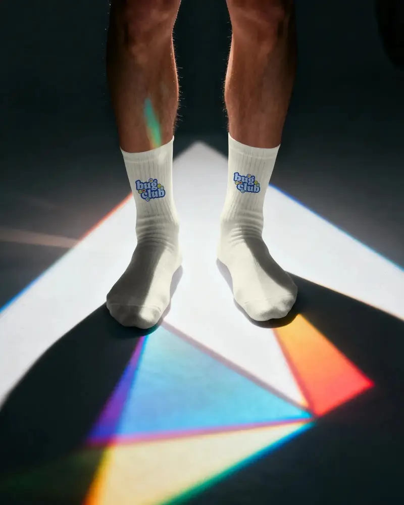 Comfortable Ribbed Cuffed Socks Mockup For Daily Wear With Durable Stitching And Soft Fabric Feel