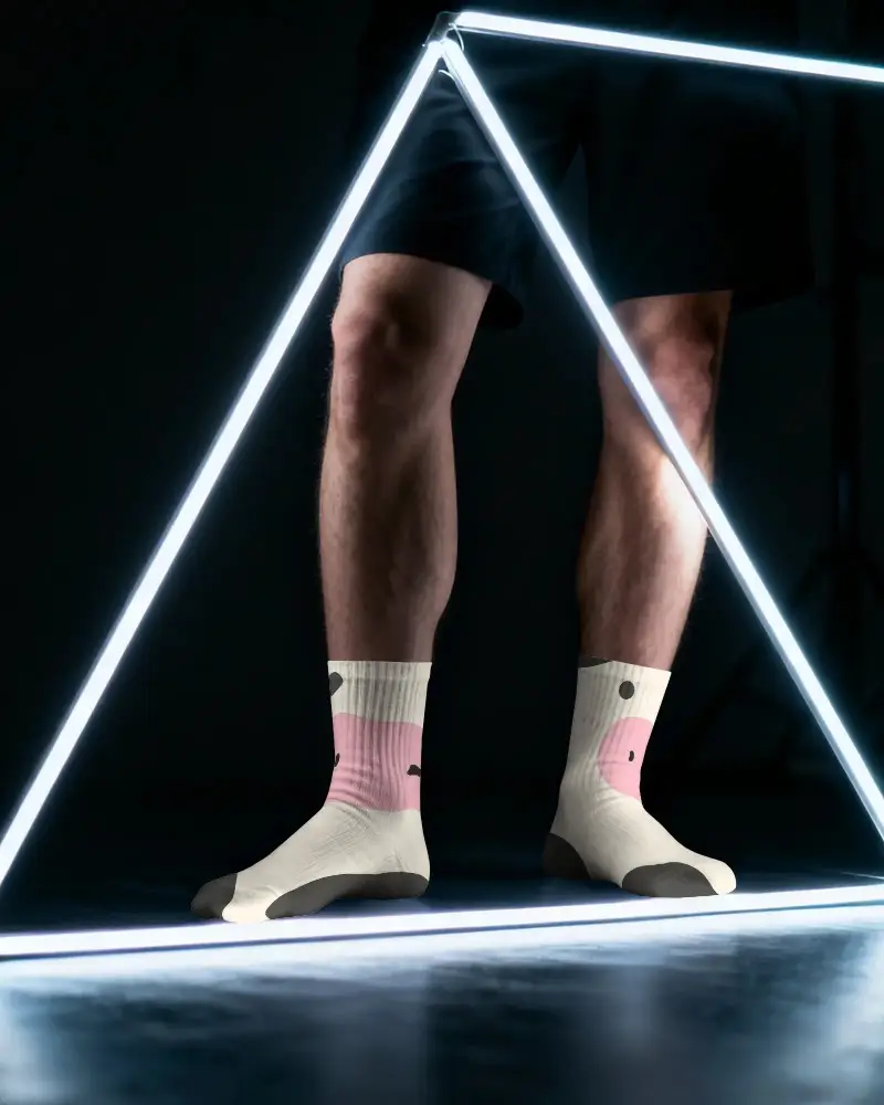 Premium Quality Sock Mockup With Ribbed Design Ideal For Fashionable Urban Sock Collections