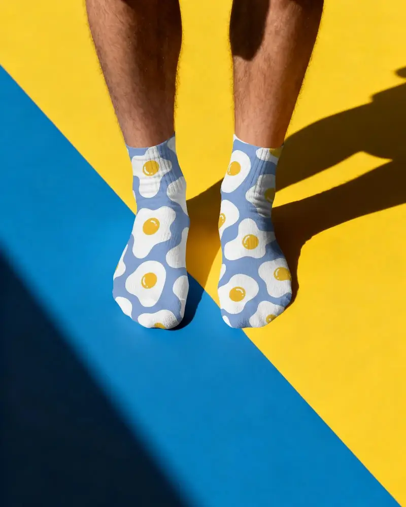 Comfortable Casual Ankle Socks Mockup For Men Basic Ribbed Knit Breathable Footwear Accessory