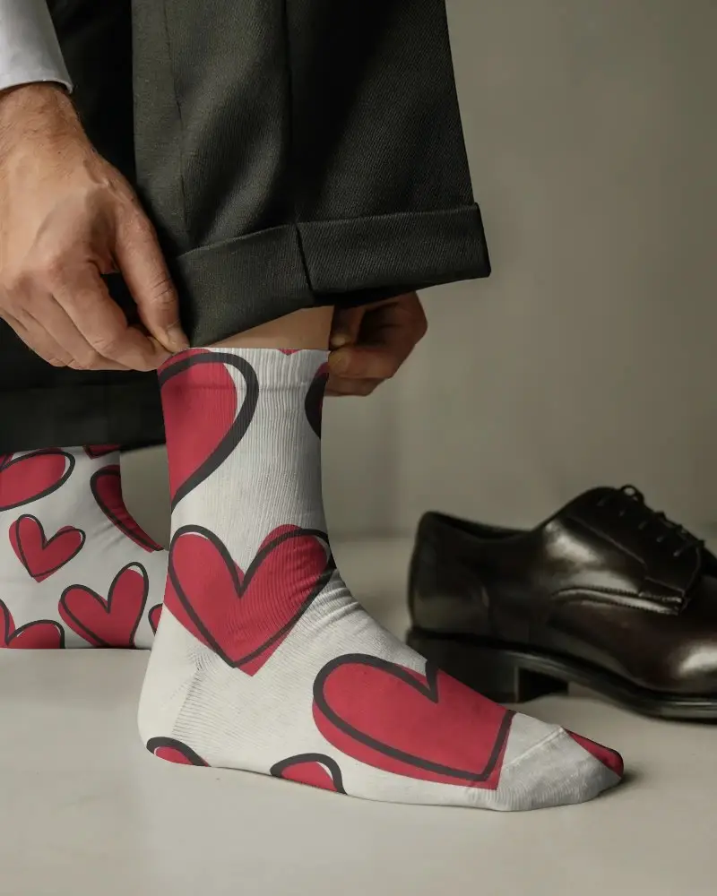 Breathable Soft Knit Men Socks Mockup For Dress Shoes Perfect Fit Everyday Comfort And Style