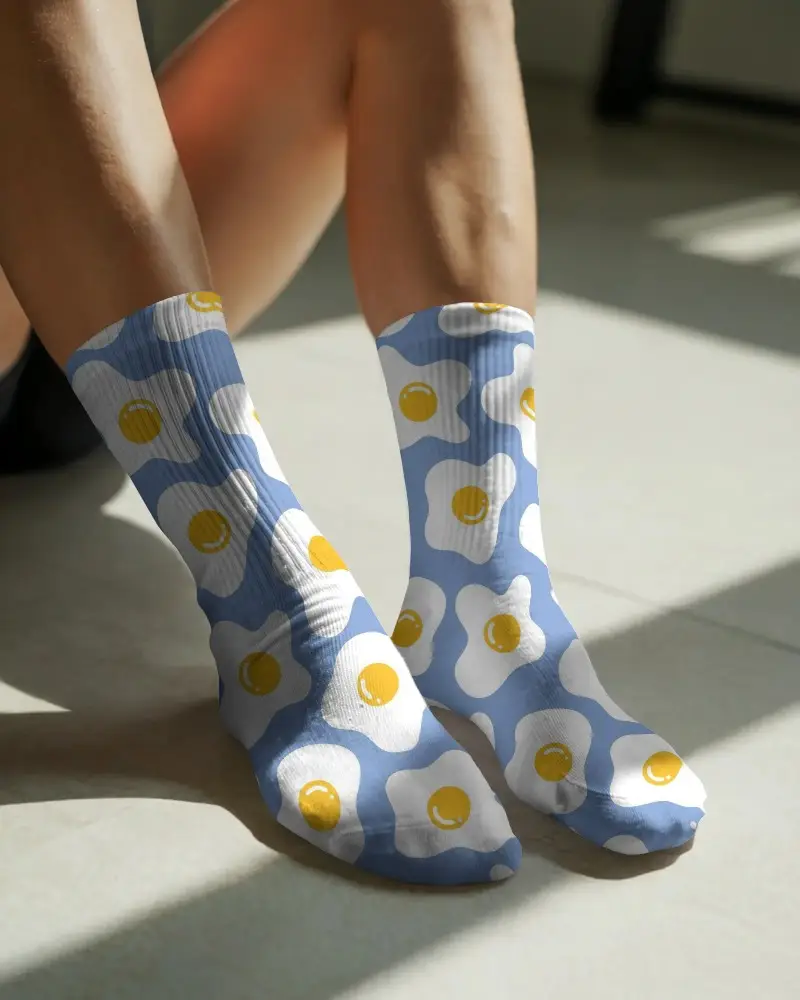 Lightweight Stretchy Knit Crew Socks Mockup Designed For All Day Comfort And Durable Wear