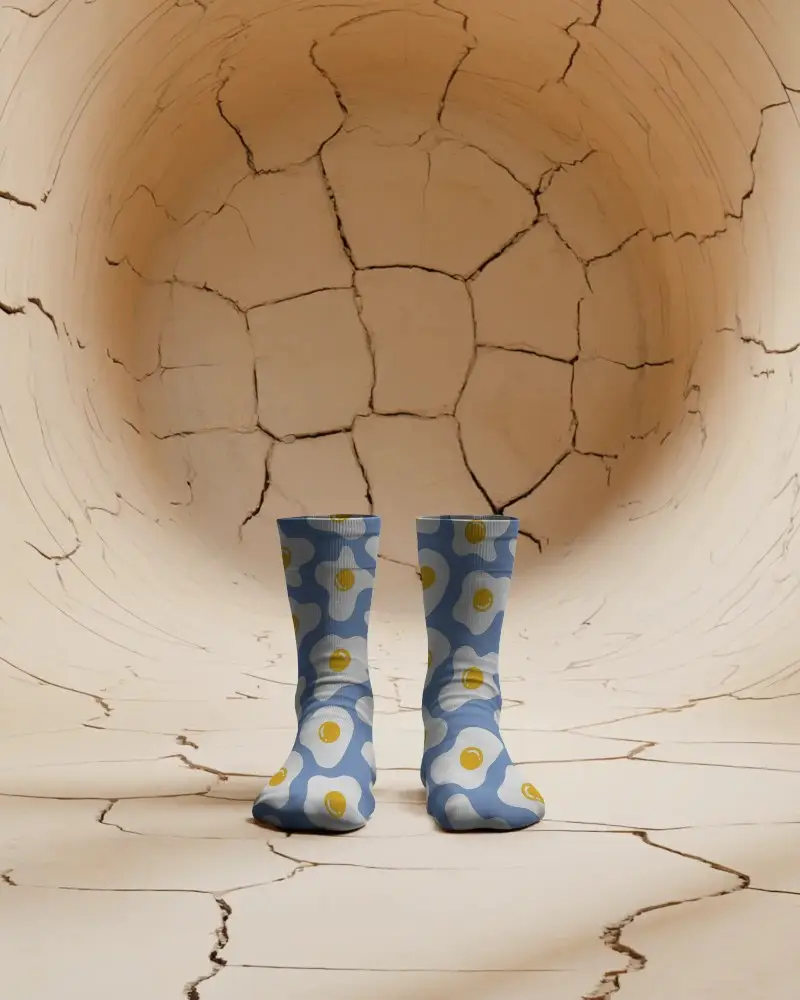 Breathable Stylish Casual Socks Mockup Designed For Durability And Everyday Comfort