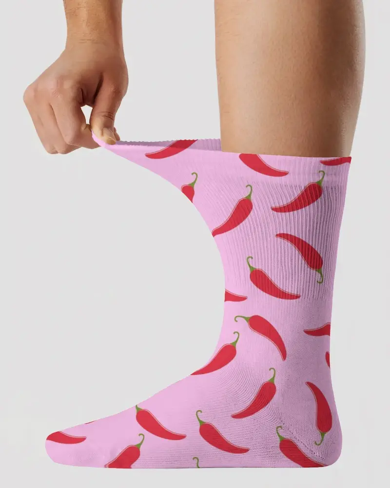 Premium Soft Ribbed Cotton Blend Crew Socks Mockup With Optimal Fit And Durability