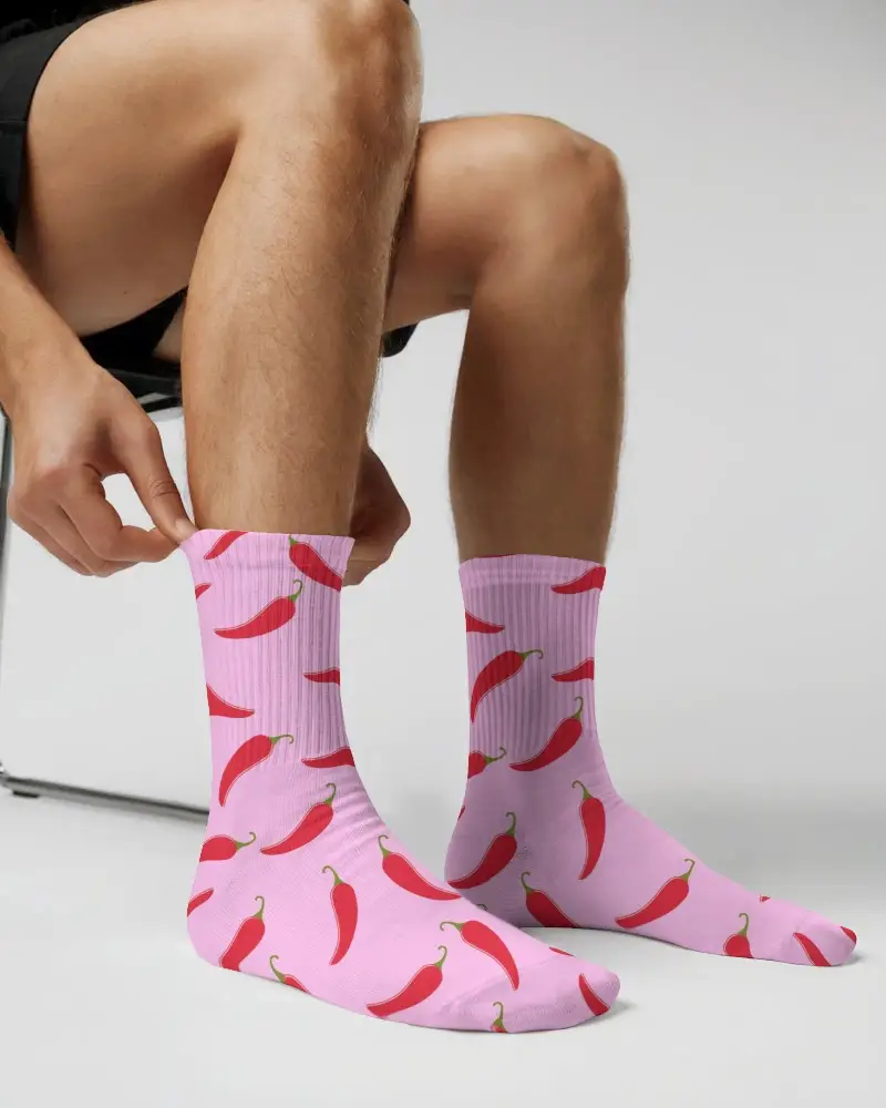 Soft Cotton Blend Socks Mockup With Rib Knit Cuff For All Day Comfort And Breathability