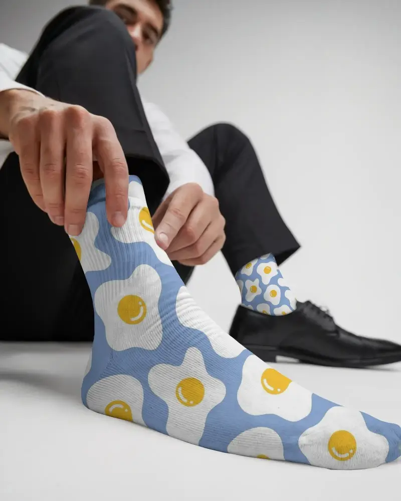 Breathable Stretch Fit Mens Socks Mockup With Reinforced Heel And Toe For Durable Everyday Wear