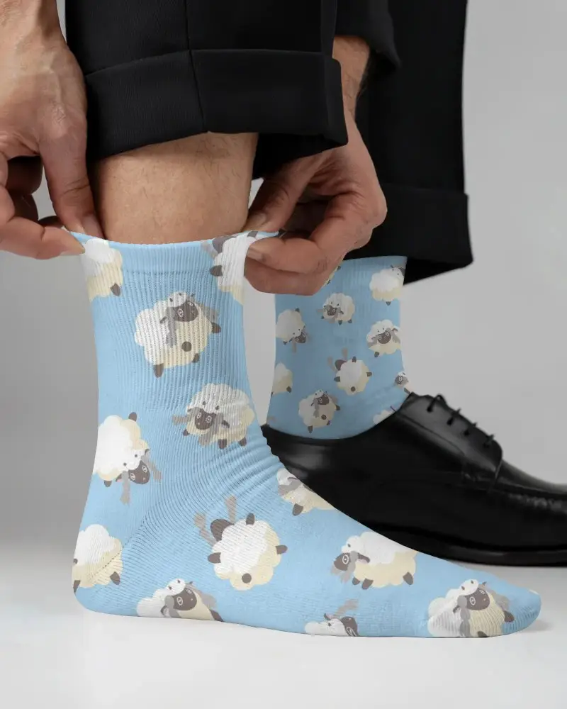 Stylish Ribbed Cotton Blend Socks Mockup For Men Comfortable Fit Ideal For Work And Special Occasions