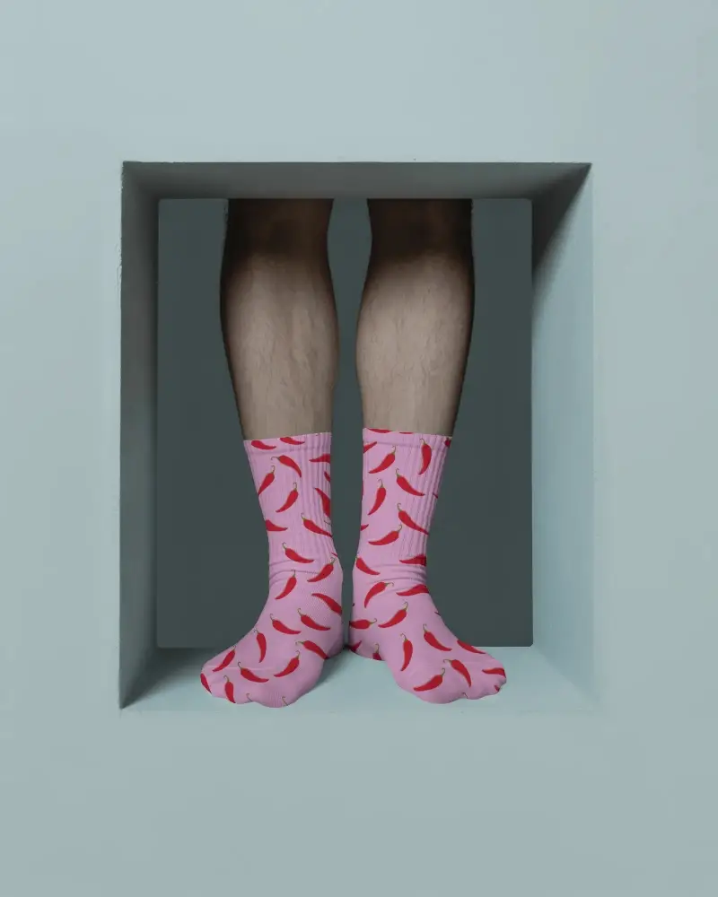 Breathable Cotton Knit Socks Mockup For Everyday Use Perfect Fit And Durability Footwear Design