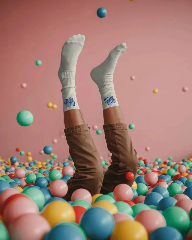 Comfortable Mid Calf Socks Mockup Perfect For Daily Wear With Ribbed Knit Design And Stretch Fit