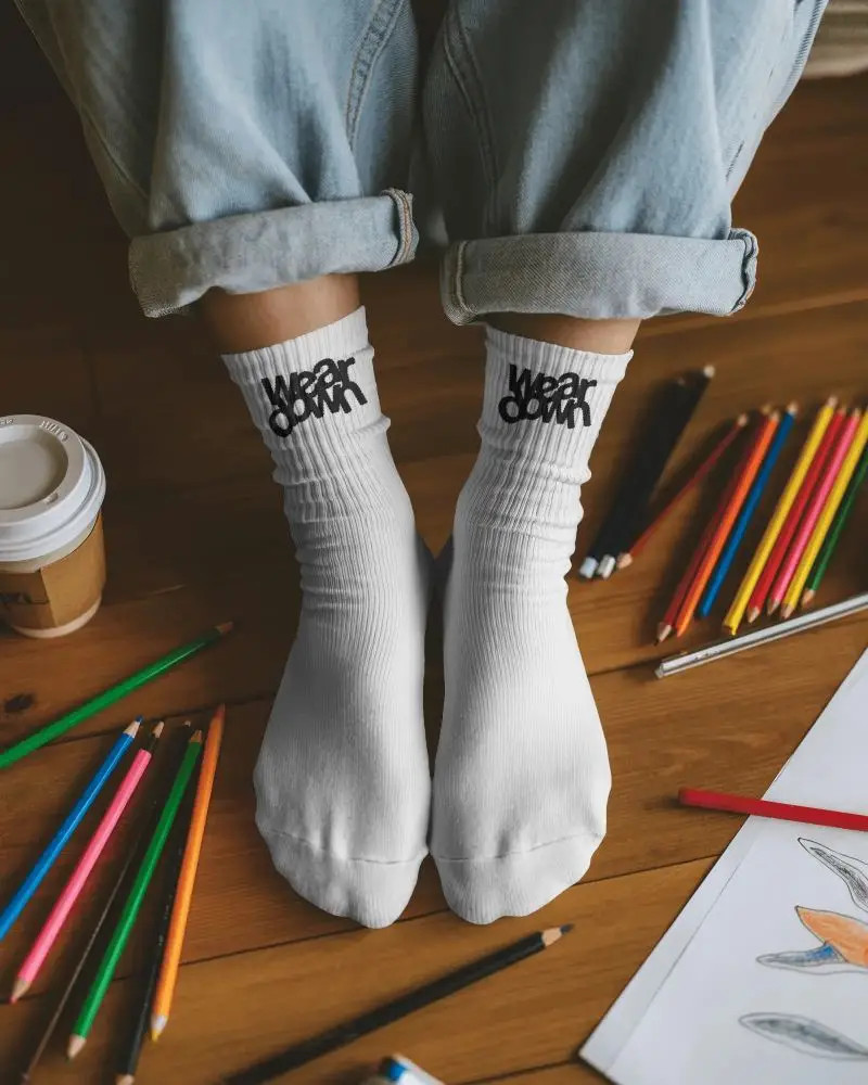 Comfortable Casual Knit Socks Mockup For Daily Wear Fashionable Design With Breathable Material