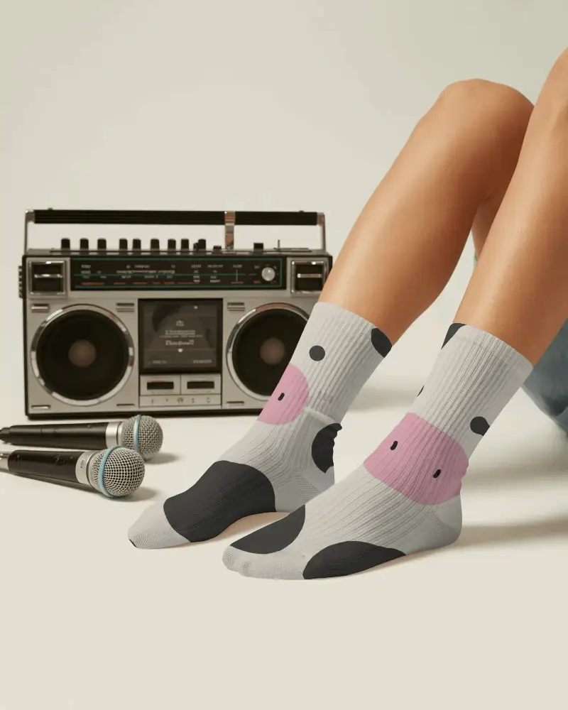 Comfortable Ribbed Casual Socks Mockup For Everyday Wear With Perfect Foot And Ankle Fit Design