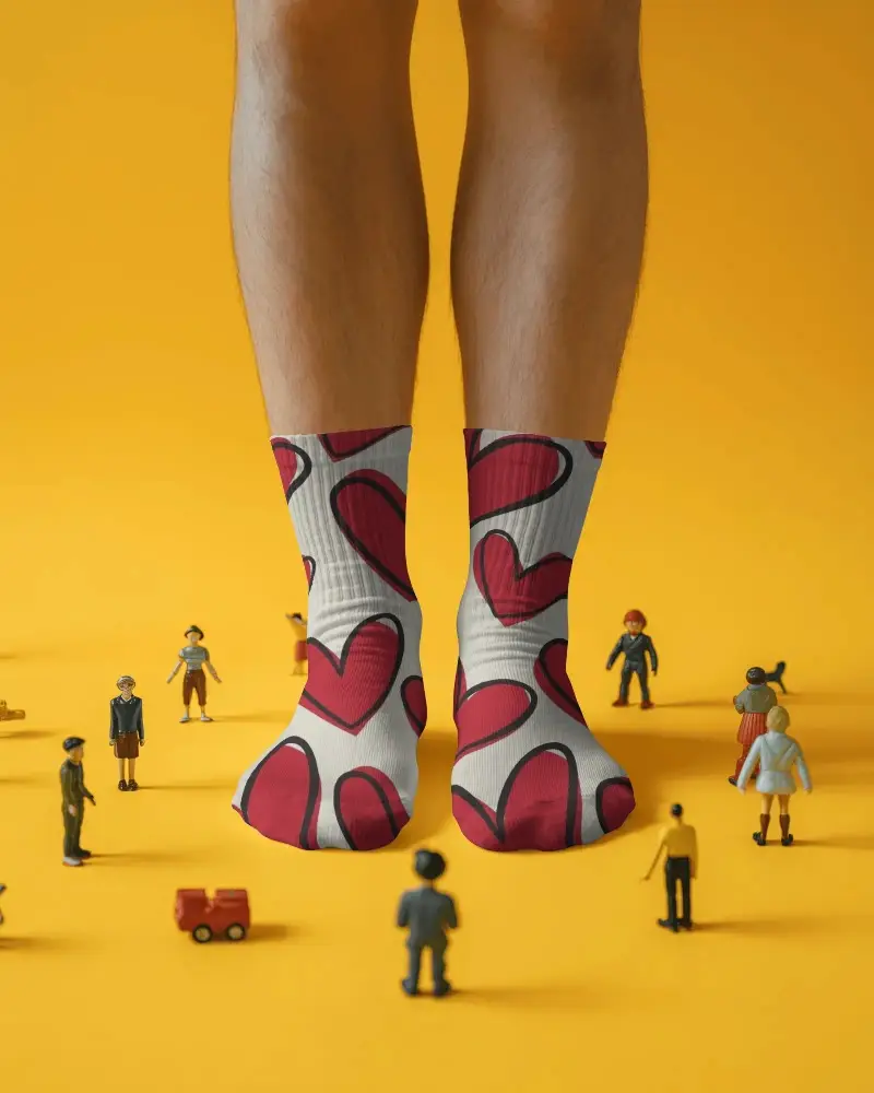 Premium Quality Ribbed Crew Socks Mockup Perfect For Sports Casual Or Office Wear And Gifting